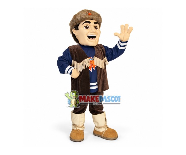 Enthusiastic Rustic Villager Mascot Costume Enthusiastic Rustic Villager Mascot Costume