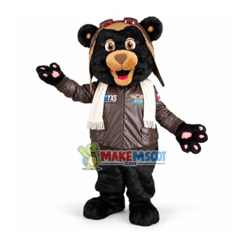 Pilot Bear At The Airport Mascot Costume