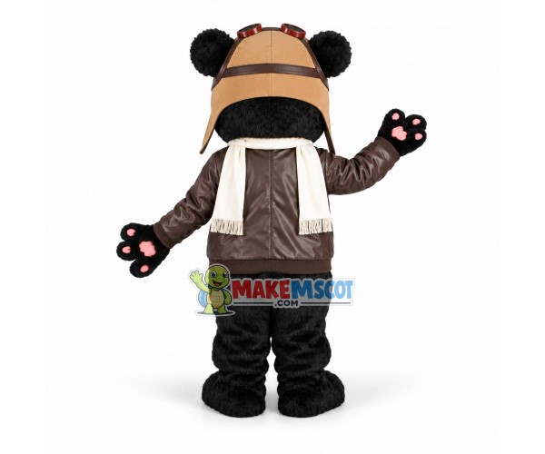 Pilot Bear At The Airport Mascot Costume Pilot Bear At The Airport Mascot Costume