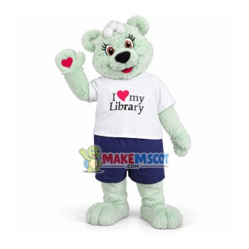 Quiet Furry Bear of Library Mascot Costume