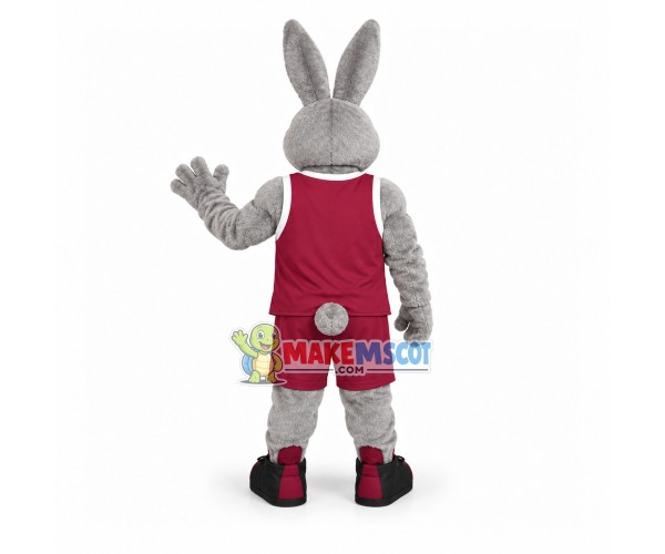 Fierce Gray Muscle Rabbit Mascot Sport Costume Fierce Gray Muscle Rabbit Mascot Sport Costume