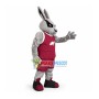 Fierce Gray Muscle Rabbit Mascot Sport Costume