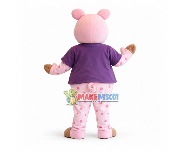 Tutor Pink Pig Mascot Costume For Money Management