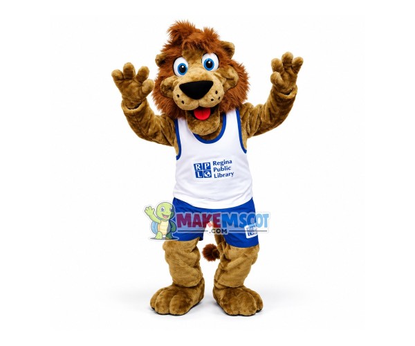 Active Lion of The Public Library Mascot Costume Active Lion of The Public Library Mascot Costume