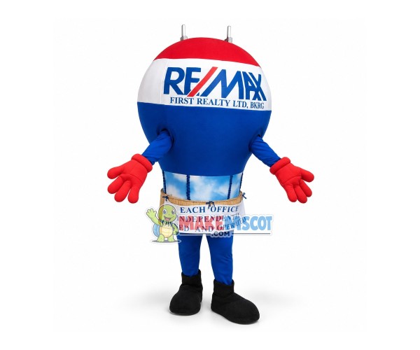 Hot Air Balloon With Motivational Slogan Mascot Costume Hot Air Balloon With Motivational Slogan Mascot Costume