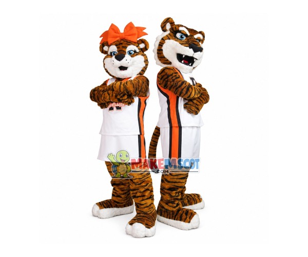 Pair of Sport Tiger Mascot Costume For the University Pair of Sport Tiger Mascot Costume For the University