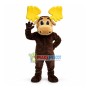Adult Moose With Big Yellow Antlers Mascot Costume