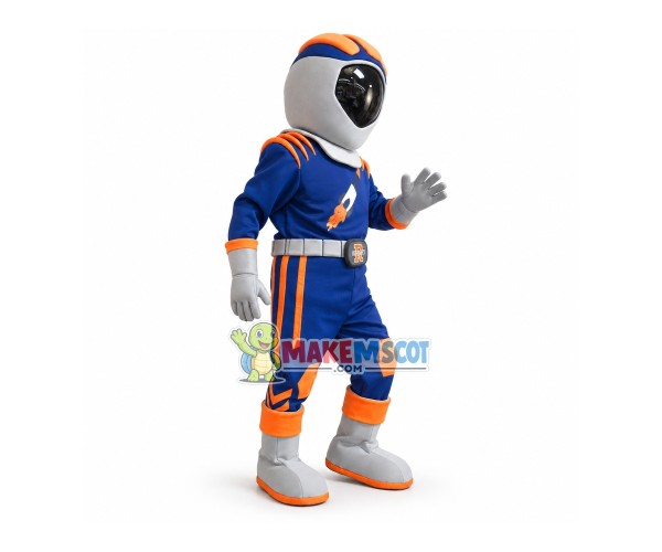 Confident Racer of The Rockets Mascot Costume Confident Racer of The Rockets Mascot Costume