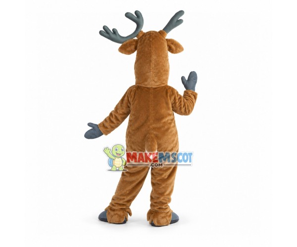 Funny Elk With Full White Teeth Mascot Costume Funny Elk With Full White Teeth Mascot Costume