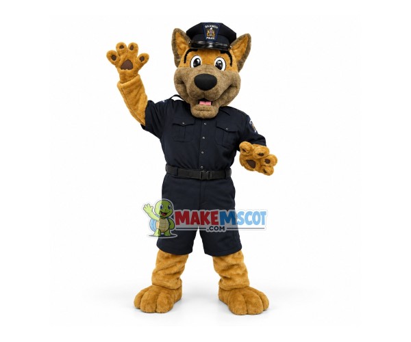 Arrested Police Wolf Dog of The Police Station Mascot Costume