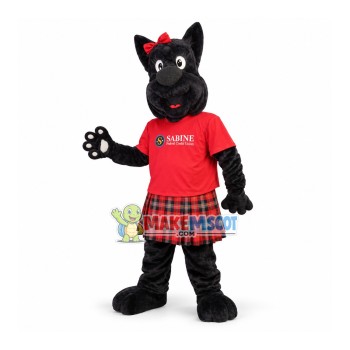 Black Dog In Kilt Mascot Costume For Cooperative