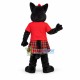 Black Dog In Kilt Mascot Costume For Cooperative Black Dog In Kilt Mascot Costume For Cooperative