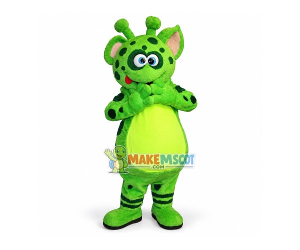 Conspicuous Green Alien Fur Monster Mascot Costume Conspicuous Green Alien Fur Monster Mascot Costume