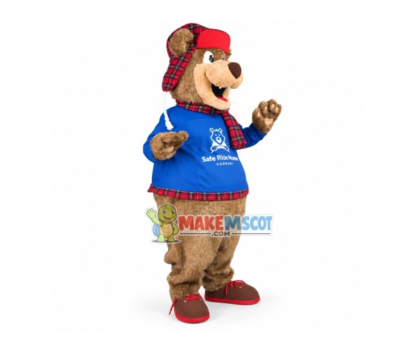 Safe Bear Mascot Costume for Car Rental Company Safe Bear Mascot Costume for Car Rental Company