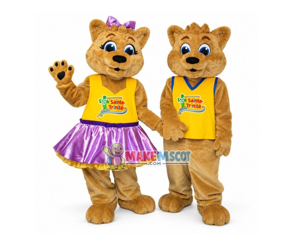 Loving Bear Couple Mascot Costume For Church Loving Bear Couple Mascot Costume For Church