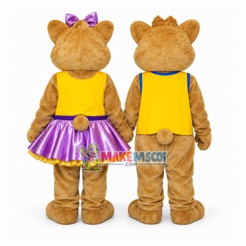 Loving Bear Couple Mascot Costume For Church Loving Bear Couple Mascot Costume For Church