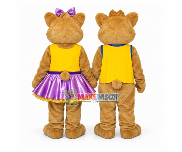Loving Bear Couple Mascot Costume For Church Loving Bear Couple Mascot Costume For Church