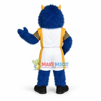 Long Wool Blue Monster Mascot Sport Costume