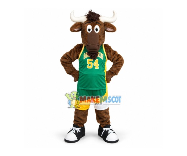 Patience Brown Bull Player Mascot Costume Patience Brown Bull Player Mascot Costume
