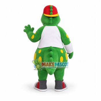 Bandaged Green Dinosaur Mascot Costume For Relief Agency Bandaged Green Dinosaur Mascot Costume For Relief Agency