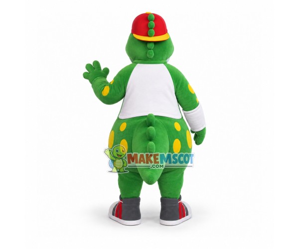 Bandaged Green Dinosaur Mascot Costume For Relief Agency Bandaged Green Dinosaur Mascot Costume For Relief Agency