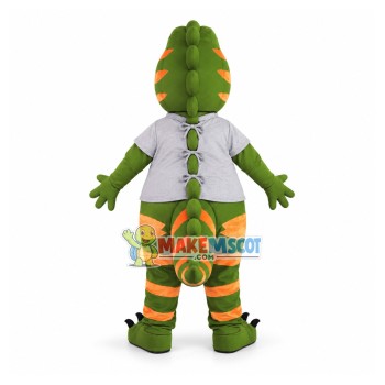 Frightening Green Tyrannosaurus Mascot Costume Frightening Green Tyrannosaurus Mascot Costume
