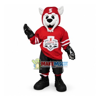 White Dog of The Hockey Club Mascot Costume White Dog of The Hockey Club Mascot Costume
