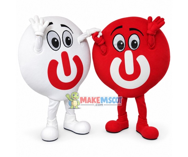 One Pair Of Power Button Mascot Costume One Pair Of Power Button Mascot Costume