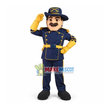 Saluting Chief of Cavaliers Mascot Costume Saluting Chief of Cavaliers Mascot Costume