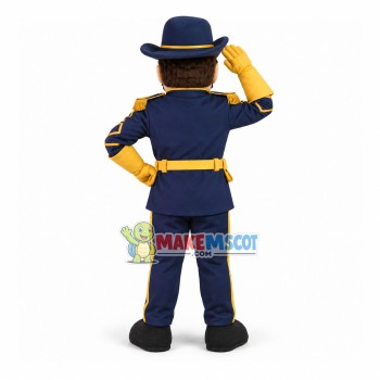 Saluting Chief of Cavaliers Mascot Costume Saluting Chief of Cavaliers Mascot Costume