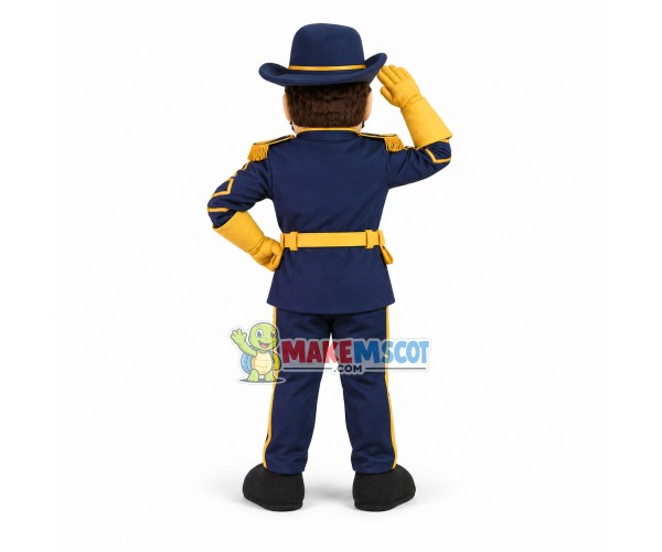 Saluting Chief of Cavaliers Mascot Costume Saluting Chief of Cavaliers Mascot Costume