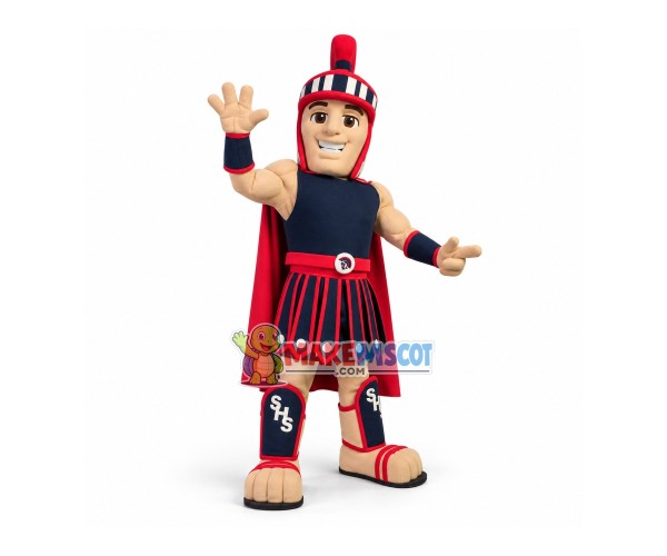 Deployed Spartan Warrior Mascot Costume Deployed Spartan Warrior Mascot Costume