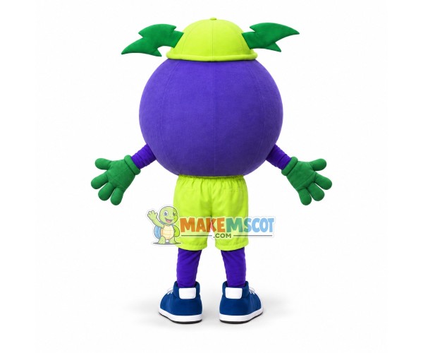 Blue Round Doll With Thunderbolt Hat Mascot Costume Blue Round Doll With Thunderbolt Hat Mascot Costume