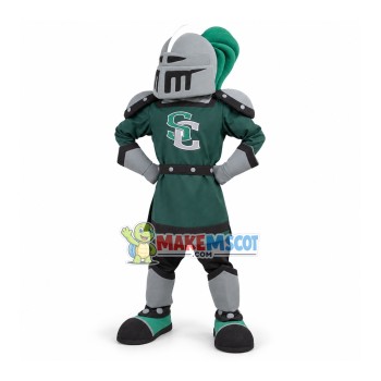 Fully Armed Masked Knight Mascot Costume
