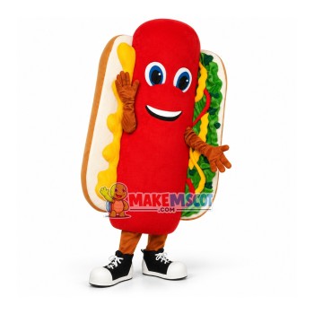 Sausage Hot Dog Full Of Salad Dressing Mascot Costume