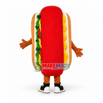 Sausage Hot Dog Full Of Salad Dressing Mascot Costume Sausage Hot Dog Full Of Salad Dressing Mascot Costume