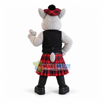 Scotland Muscle Dog Waiter Mascot Costume Scotland Muscle Dog Waiter Mascot Costume