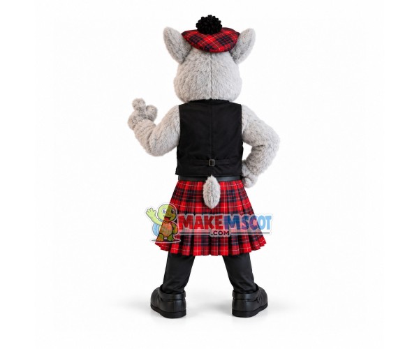 Scotland Muscle Dog Waiter Mascot Costume Scotland Muscle Dog Waiter Mascot Costume
