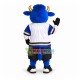 Genial Blue Bull With Golden Horns Mascot Costume Genial Blue Bull With Golden Horns Mascot Costume