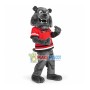 Grey Sports Bulldog With Fierce Look Mascot Costume