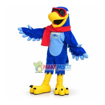 Blue Eagle With Goggles Mascot Costume