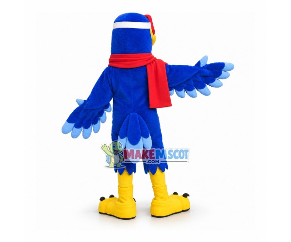 Blue Eagle With Goggles Mascot Costume Blue Eagle With Goggles Mascot Costume