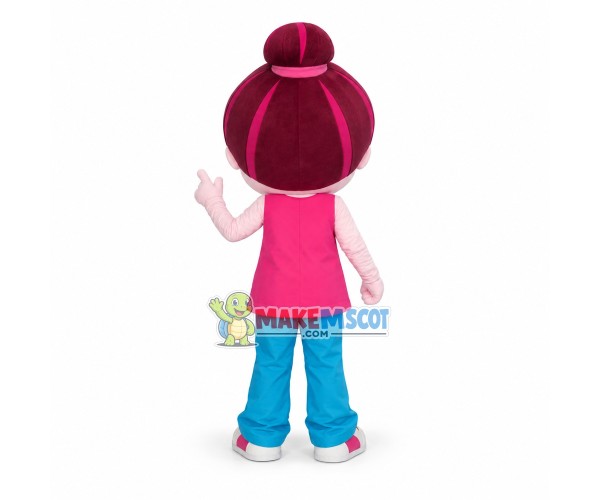 Fitness Girl With Ponytail Mascot Costume Fitness Girl With Ponytail Mascot Costume