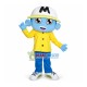 Blue Skin Boy With Student Hat Mascot Costume Blue Skin Boy With Student Hat Mascot Costume