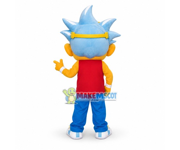 Cool Silver Hair Hip-hop Boy Mascot Costume Cool Silver Hair Hip-hop Boy Mascot Costume