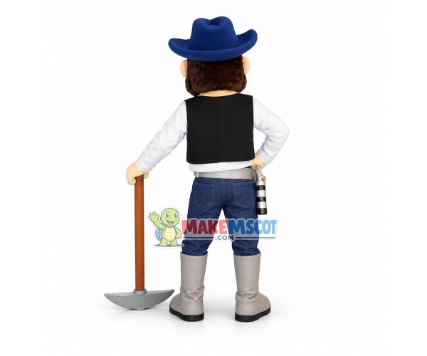 Resting Overworked Miner Mascot Costume Resting Overworked Miner Mascot Costume