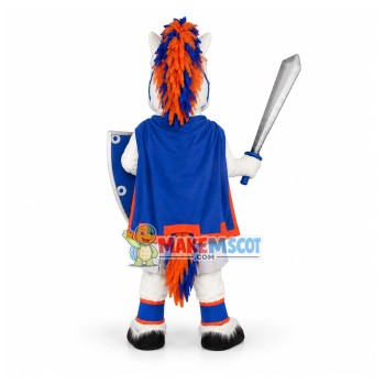 White Horse Warrior Mascot Costume With Both Offense and Defense White Horse Warrior Mascot Costume With Both Offense and Defense