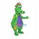 Comical Crocodile With Full of Wires On Head Mascot Costume