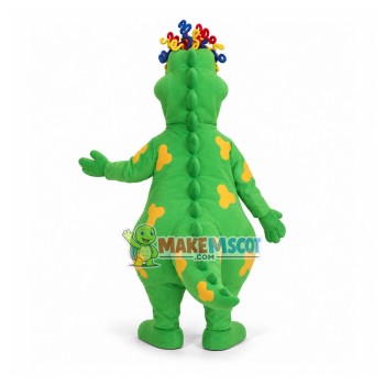 Comical Crocodile With Full of Wires On Head Mascot Costume Comical Crocodile With Full of Wires On Head Mascot Costume