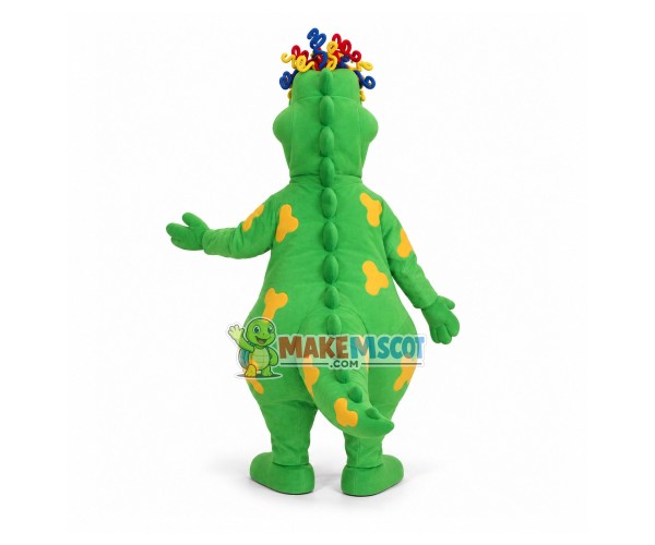 Comical Crocodile With Full of Wires On Head Mascot Costume